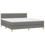 Box spring bed with mattress and LED dark gray fabric 180x200 cm by , Beds and slatted bases - Ref: Foro24-3133814, Price: 57...