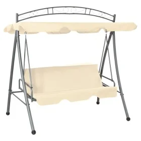 Convertible Outdoor Swing Bench with Sand White Canopy by vidaXL, Garden rockers - Ref: Foro24-43241, Price: 241,53 €, Discou...