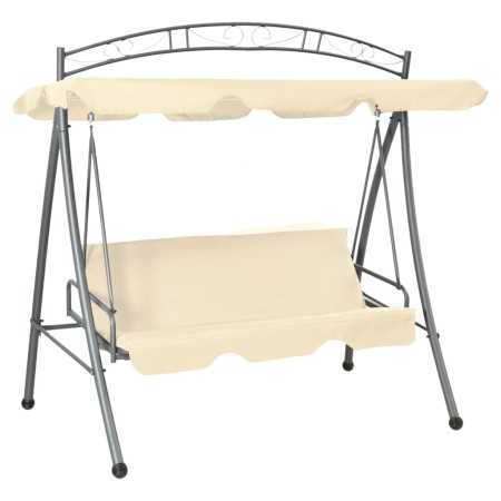 Convertible Outdoor Swing Bench with Sand White Canopy by vidaXL, Garden rockers - Ref: Foro24-43241, Price: 253,28 €, Discou...