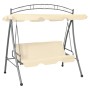 Convertible Outdoor Swing Bench with Sand White Canopy by vidaXL, Garden rockers - Ref: Foro24-43241, Price: 253,28 €, Discou...