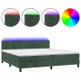 Boxspringbett mit Matratze und LED dunkelgrünem Samt 200x200cm von , Betten und Lattenroste - Ref: Foro24-3134486, Preis: 608...