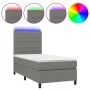 Box spring bed mattress and LED lights dark gray fabric 100x200 cm by , Beds and slatted bases - Ref: Foro24-3134934, Price: ...