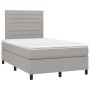 Box spring bed with fabric mattress and light gray LED 120x200 cm by , Beds and slatted bases - Ref: Foro24-3134941, Price: 4...