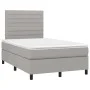 Box spring bed with fabric mattress and light gray LED 120x200 cm by , Beds and slatted bases - Ref: Foro24-3134941, Price: 4...
