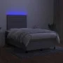 Box spring bed with fabric mattress and light gray LED 120x200 cm by , Beds and slatted bases - Ref: Foro24-3134941, Price: 4...