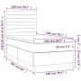 Box spring bed mattress and LED lights dark gray fabric 100x200 cm by , Beds and slatted bases - Ref: Foro24-3135494, Price: ...