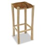 Küchenhocker aus echtem Leder und massivem Teakholz von vidaXL, Küchenhocker - Ref: Foro24-244544, Preis: 127,36 €, Rabatt: %