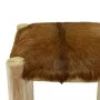 Taburete de cocina de cuero auténtico y madera de teca maciza de vidaXL, Taburetes de cocina - Ref: Foro24-244544, Precio: 12...