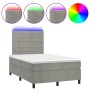 Boxspringbett mit Matratze und hellgrauem LED-Samt 120x200 cm von , Betten und Lattenroste - Ref: Foro24-3136173, Preis: 416,...