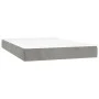 Box spring bed with mattress and LED light gray velvet 120x200 cm by , Beds and slatted bases - Ref: Foro24-3136173, Price: 4...