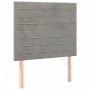 Box spring bed with mattress and LED light gray velvet 120x200 cm by , Beds and slatted bases - Ref: Foro24-3136173, Price: 4...