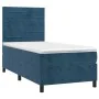 Boxspringbett mit Matratze und LED dunkelblauem Samt 100x200 cm von , Betten und Lattenroste - Ref: Foro24-3136171, Preis: 33...