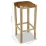 Küchenhocker aus echtem Leder und massivem Teakholz von vidaXL, Küchenhocker - Ref: Foro24-244544, Preis: 130,60 €, Rabatt: %