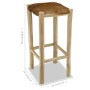 Küchenhocker aus echtem Leder und massivem Teakholz von vidaXL, Küchenhocker - Ref: Foro24-244544, Preis: 127,36 €, Rabatt: %