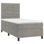 Boxspringbett mit Matratze und hellgrauem LED-Samt 100x200 cm von , Betten und Lattenroste - Ref: Foro24-3136167, Preis: 307,...