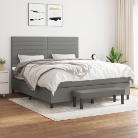 Cama box spring con colchón tela gris oscuro 180x200 cm de , Camas y somieres - Ref: Foro24-3136694, Precio: 662,05 €, Descue...