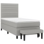 Cama box spring con colchón tela gris claro 90x190 cm de , Camas y somieres - Ref: Foro24-3136637, Precio: 348,88 €, Descuent...