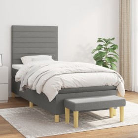 Boxspringbett mit dunkelgrauer Stoffmatratze 90x200 cm von , Betten und Lattenroste - Ref: Foro24-3137206, Preis: 379,83 €, R...
