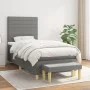 Cama box spring con colchón tela gris oscuro 90x200 cm de , Camas y somieres - Ref: Foro24-3137206, Precio: 370,76 €, Descuen...