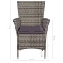 9-piece garden dining set with gray synthetic rattan cushions by vidaXL, Garden sets - Ref: Foro24-44070, Price: 896,33 €, Di...