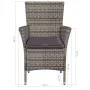9-piece garden dining set with gray synthetic rattan cushions by vidaXL, Garden sets - Ref: Foro24-44070, Price: 882,03 €, Di...