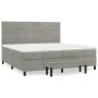 Cama box spring con colchón terciopelo gris claro 200x200 cm de , Camas y somieres - Ref: Foro24-3137923, Precio: 666,01 €, D...