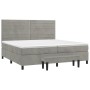 Boxspringbett mit hellgrauer Samtmatratze 200x200 cm von , Betten und Lattenroste - Ref: Foro24-3137923, Preis: 673,09 €, Rab...