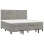 Cama box spring con colchón terciopelo gris claro 200x200 cm de , Camas y somieres - Ref: Foro24-3137923, Precio: 666,01 €, D...