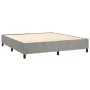 Boxspringbett mit hellgrauer Samtmatratze 200x200 cm von , Betten und Lattenroste - Ref: Foro24-3137923, Preis: 673,09 €, Rab...