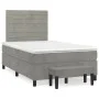 Cama box spring con colchón terciopelo gris claro 120x200 cm de , Camas y somieres - Ref: Foro24-3137893, Precio: 420,67 €, D...