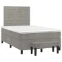 Cama box spring con colchón terciopelo gris claro 120x200 cm de , Camas y somieres - Ref: Foro24-3137893, Precio: 420,67 €, D...