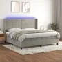 Cama box spring colchón y LED terciopelo gris claro 200x200 cm de , Camas y somieres - Ref: Foro24-3139643, Precio: 608,25 €,...