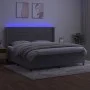 Cama box spring colchón y LED terciopelo gris claro 200x200 cm de , Camas y somieres - Ref: Foro24-3139643, Precio: 608,25 €,...