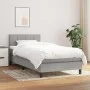 Box spring bed with light gray fabric mattress 90x190 cm by , Beds and slatted bases - Ref: Foro24-3140017, Price: 287,02 €, ...