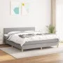 Box spring bed with light gray fabric mattress 180x200 cm by , Beds and slatted bases - Ref: Foro24-3140713, Price: 512,06 €,...