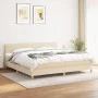 Box spring bed with cream fabric mattress 200x200 cm by , Beds and slatted bases - Ref: Foro24-3140726, Price: 558,31 €, Disc...