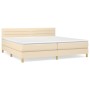 Box spring bed with cream fabric mattress 200x200 cm by , Beds and slatted bases - Ref: Foro24-3140726, Price: 572,26 €, Disc...