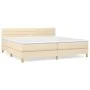 Box spring bed with cream fabric mattress 200x200 cm by , Beds and slatted bases - Ref: Foro24-3140726, Price: 558,31 €, Disc...