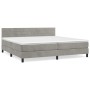 Box spring bed with light gray velvet mattress 200x200 cm by , Beds and slatted bases - Ref: Foro24-3141383, Price: 520,83 €,...