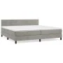 Box spring bed with light gray velvet mattress 200x200 cm by , Beds and slatted bases - Ref: Foro24-3141383, Price: 521,01 €,...