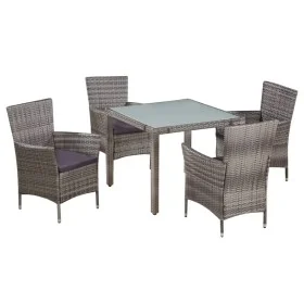 5-piece garden dining set with gray synthetic rattan cushions by vidaXL, Garden sets - Ref: Foro24-44072, Price: 428,95 €, Di...