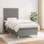 Box spring bed with dark gray fabric mattress 100x200 cm by , Beds and slatted bases - Ref: Foro24-3142394, Price: 354,26 €, ...