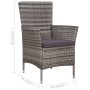 5-piece garden dining set with gray synthetic rattan cushions by vidaXL, Garden sets - Ref: Foro24-44072, Price: 435,94 €, Di...