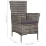 5-piece garden dining set with gray synthetic rattan cushions by vidaXL, Garden sets - Ref: Foro24-44072, Price: 428,95 €, Di...