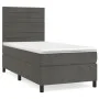 Box spring bed with dark gray velvet mattress 100x200 cm by , Beds and slatted bases - Ref: Foro24-3143068, Price: 311,02 €, ...