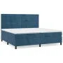 Box spring bed with dark blue velvet mattress 200x200 cm by , Beds and slatted bases - Ref: Foro24-3143107, Price: 638,19 €, ...