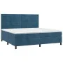 Box spring bed with dark blue velvet mattress 200x200 cm by , Beds and slatted bases - Ref: Foro24-3143107, Price: 638,19 €, ...