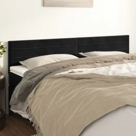 Headboards 2 units of black velvet 100x5x78/88 cm by , Headboards and footboards - Ref: Foro24-346196, Price: 50,92 €, Discou...
