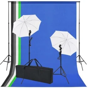 Study kit with 5 colored backdrops and 2 umbrellas by vidaXL, Flashes and studio lighting - Ref: Foro24-190206, Price: 116,63...