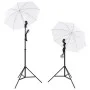 Study kit with 5 colored backdrops and 2 umbrellas by vidaXL, Flashes and studio lighting - Ref: Foro24-190206, Price: 116,63...